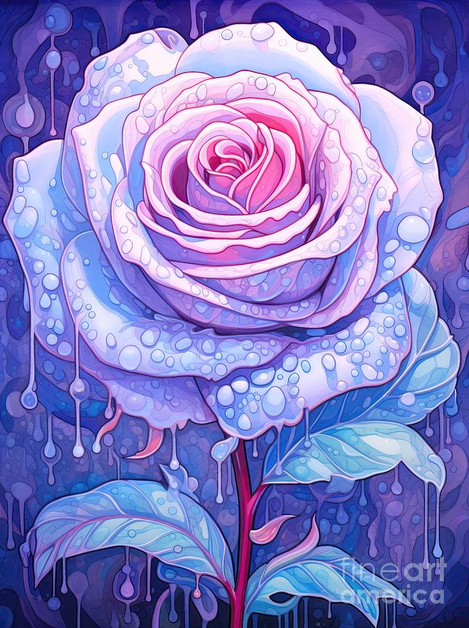 Pink Blue and Dripping Wet Digital Art by Simone Edward Artwork Pink Blue and Dripping Wet Digital Art by Simone Edward Artwork