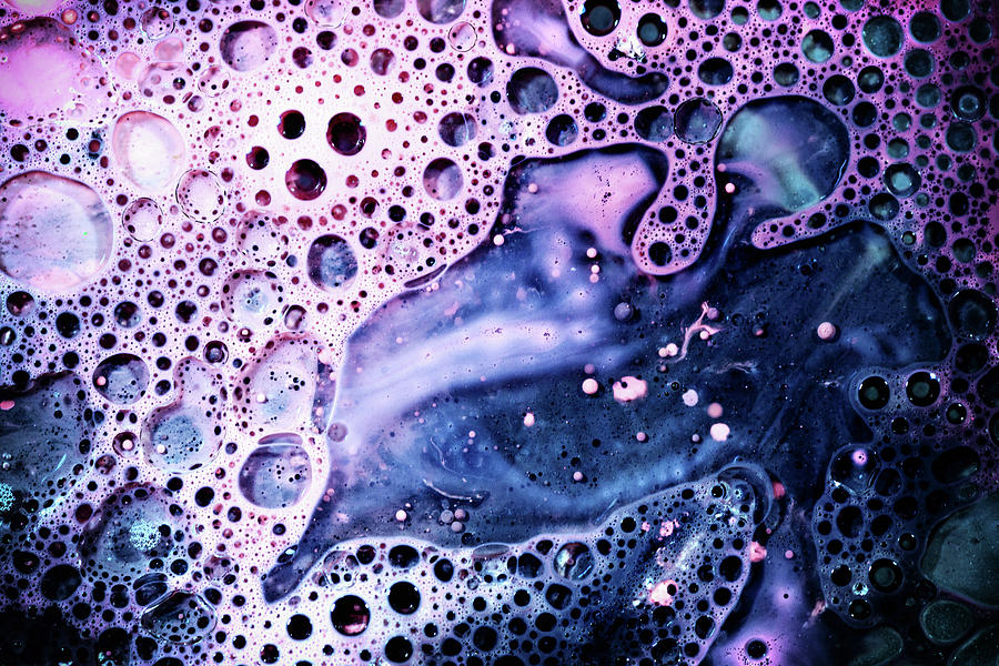 Pink Bubble Foam Abstract in Macro Photograph by John Williams