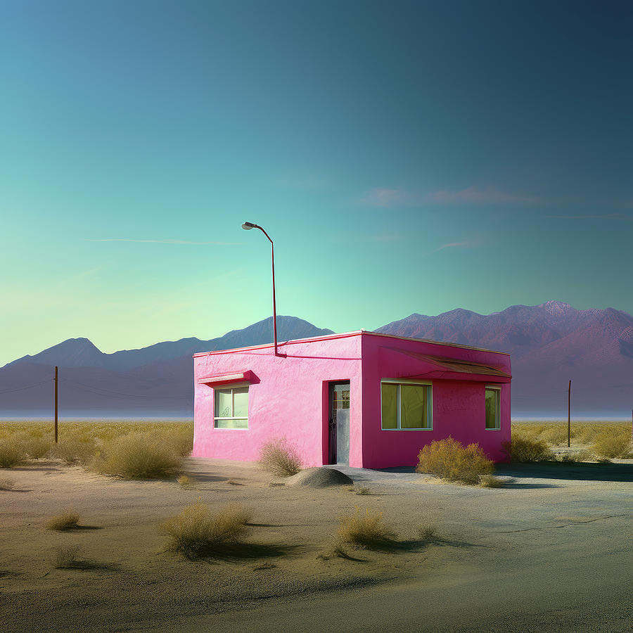 Pink Building Near Red Hills Digital Art by YoPedro