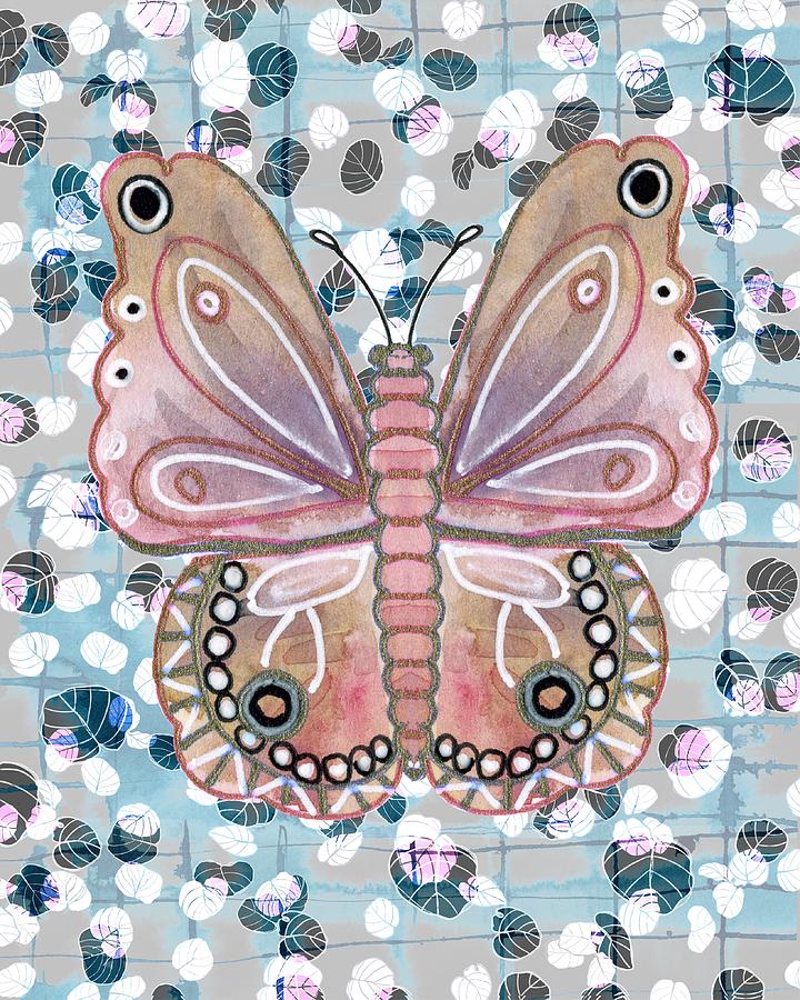 Pink Butterfly Painting by Blenda Studio