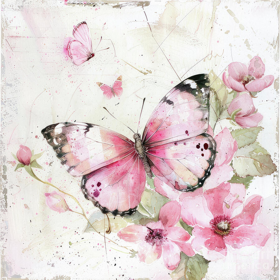 Pink Butterfly Bliss Painting