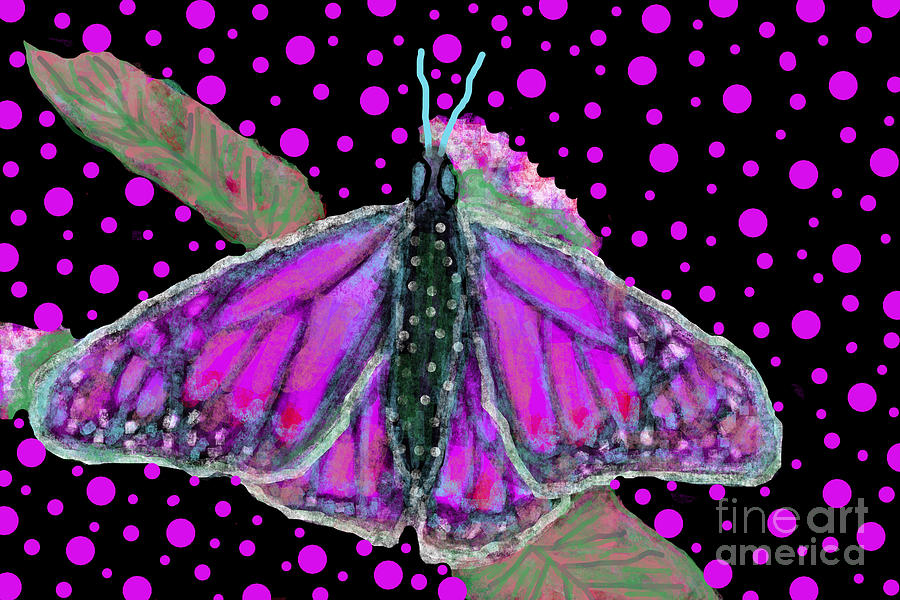 Pink Butterfly Painting by Bradley Boug