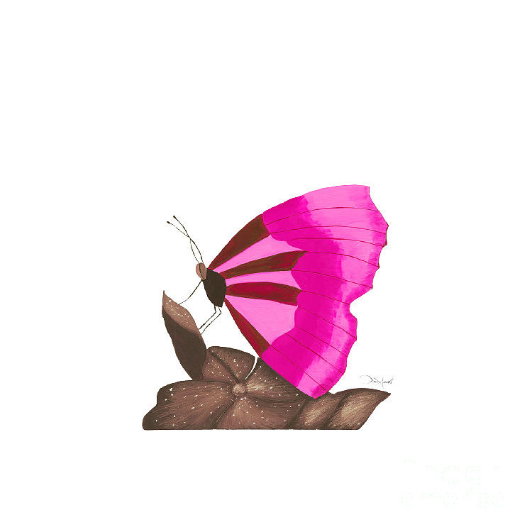 Pink Butterfly Painting by Lisa Senette