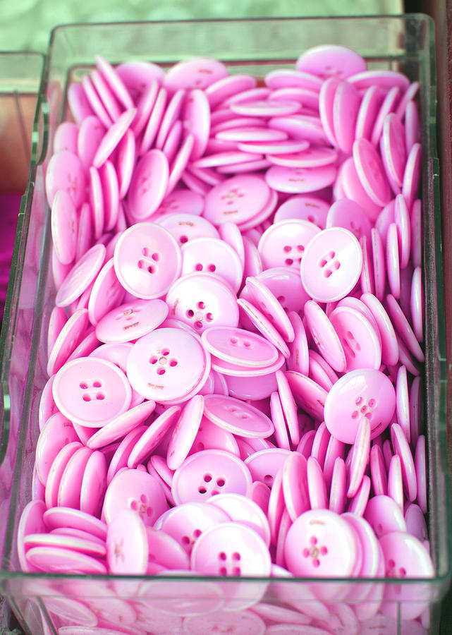 Pink buttons for sale in market place Photograph by Lyn Holly Coorg