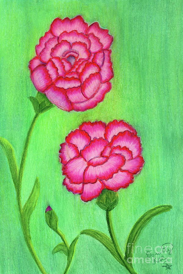 Pink Carnations Painting by Dorothy Lee