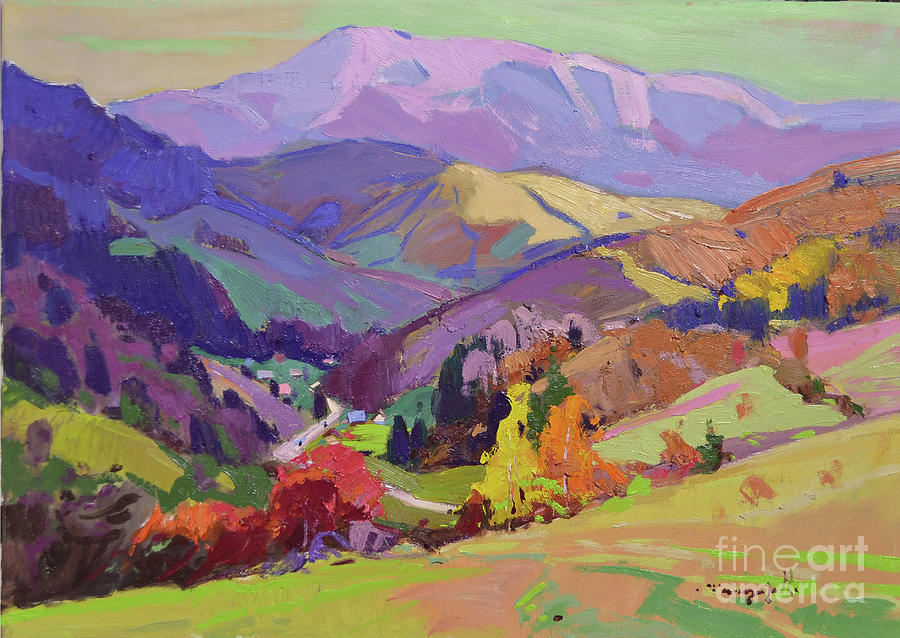Mountain Painting - Pink Carpathians by Alexander Shandor