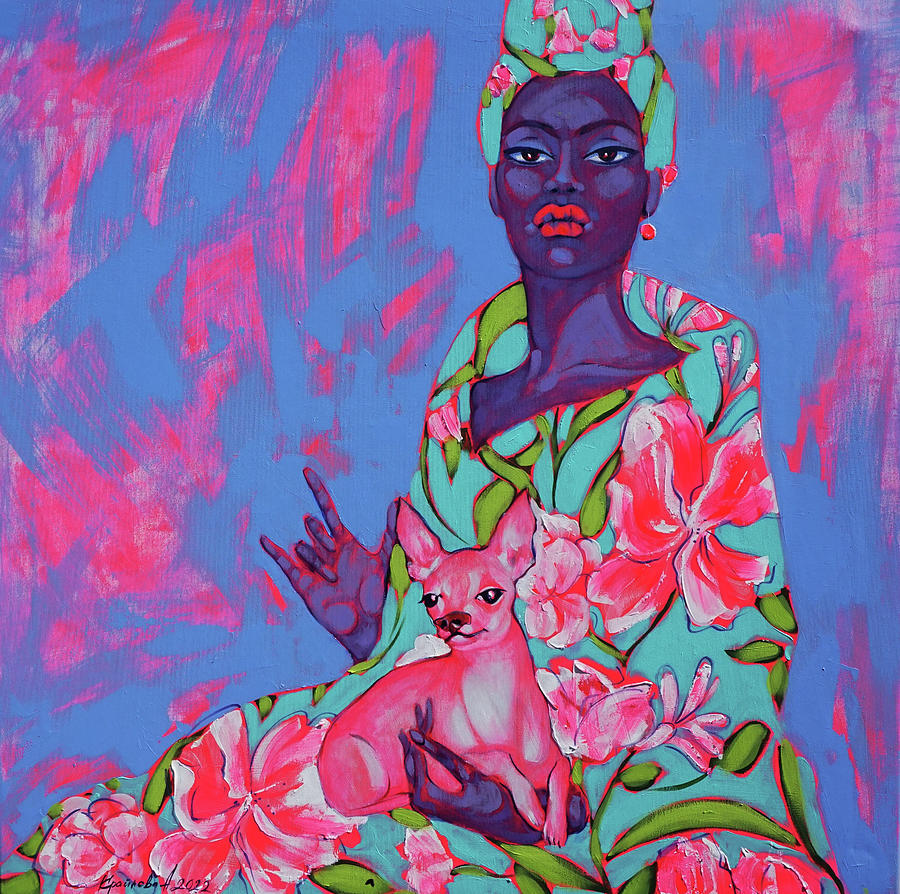 Pink Chihuahua Painting by Anastasija Kraineva