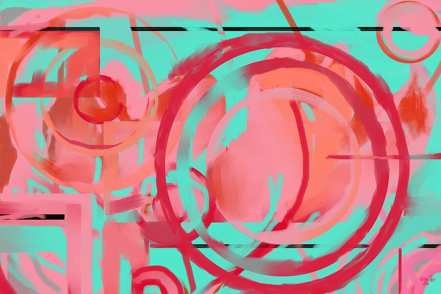 Pink Circles Painting by Sonja Kraft