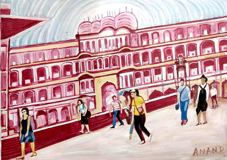 Pink City Painting by Anand Swaroop Manchiraju