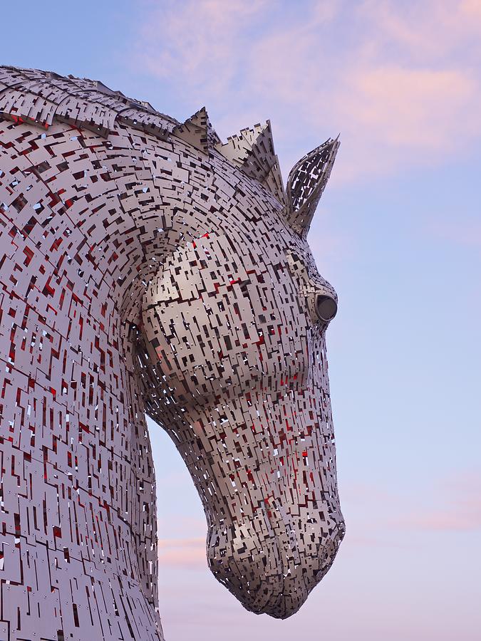 Pink Clouds at the Kelpies Photograph by Stephen Taylor