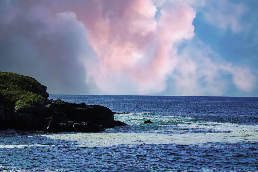 Pink Clouds Over The Ocean Photograph