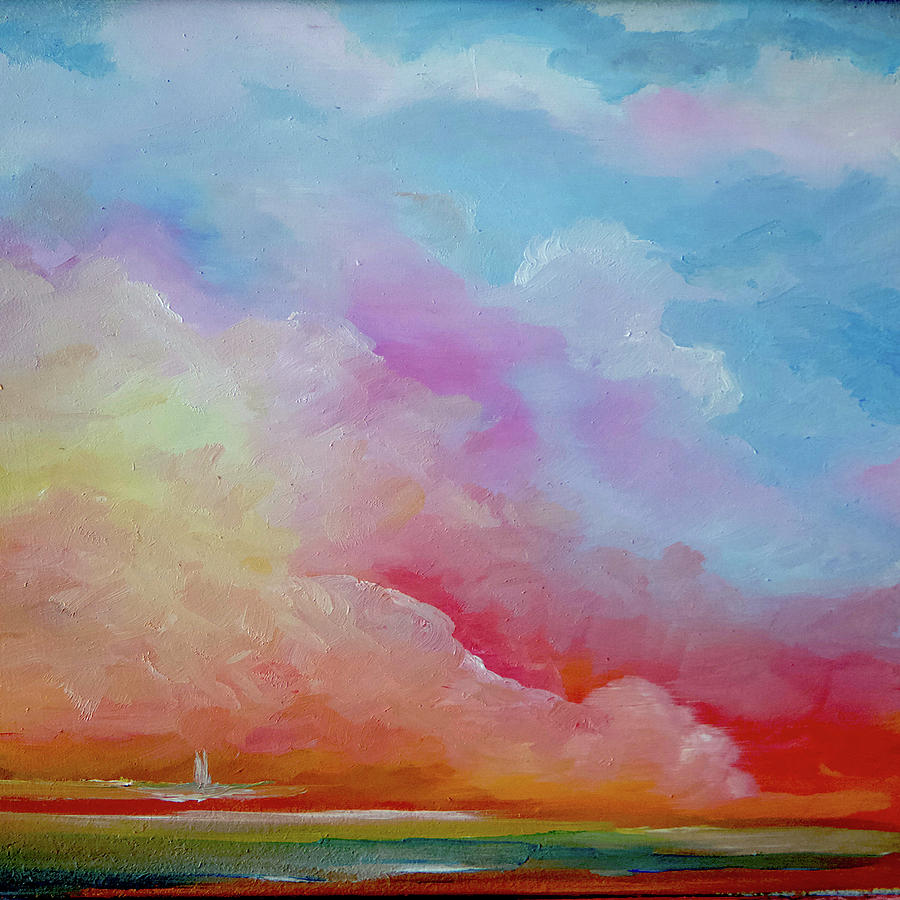 Pink Cloudscene Painting by Alicia Maury