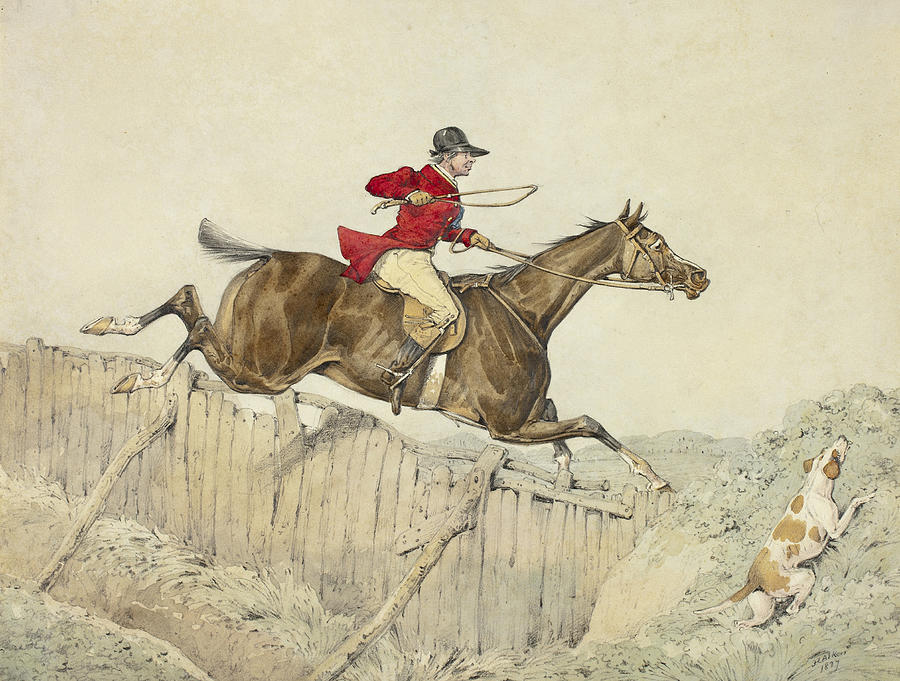Pink Coated Rider Drawing by Henry Alken