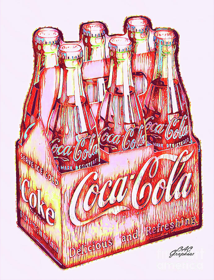 Pink Coca Cola Bottles Digital Art by CAC Graphics
