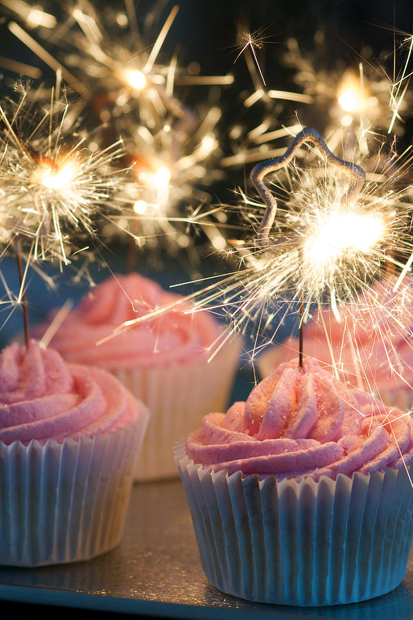 Pink Cup cakes sparks  Photograph by Westy Photography