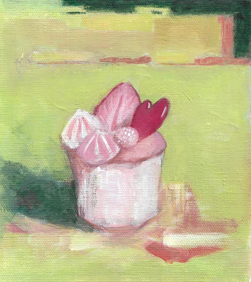 Pink Cupcake 1 Painting by Kazumi Whitemoon