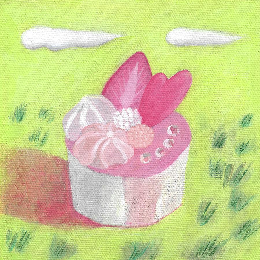 Pink Cupcake 2 Painting by Kazumi Whitemoon