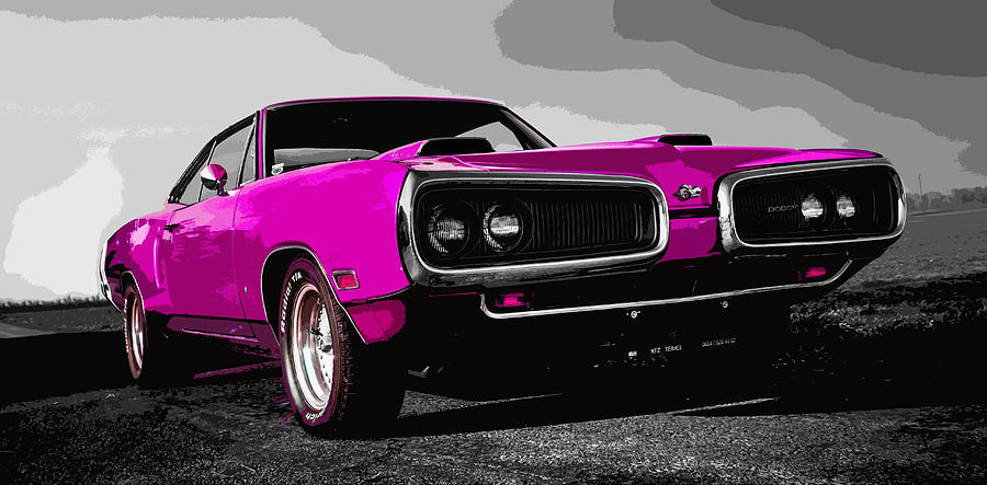 Car Digital Art - Pink Dodge SuperBee by Thespeedart