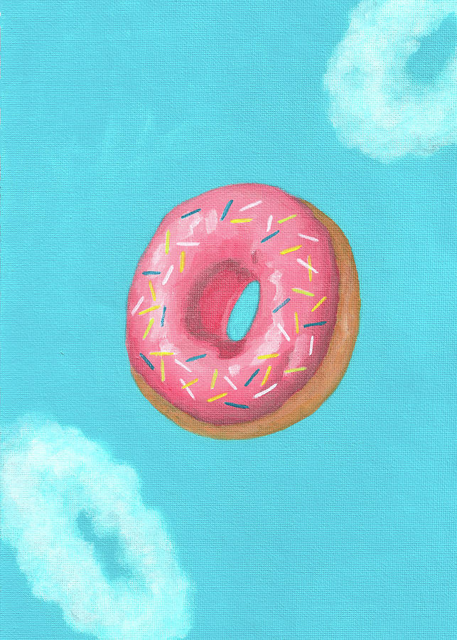 Pink Donut  Painting by Kazumi Whitemoon