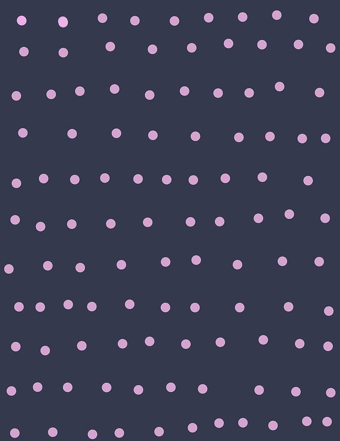 Pink Dots On Navy Blue Digital Art by Ashley Rice