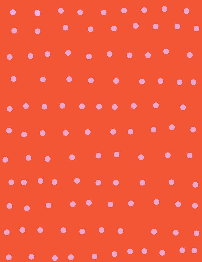 Pink Dots On Orange Digital Art by Ashley Rice
