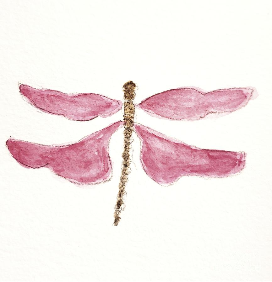 Pink Dragonfly  Painting by Margaret Welsh Willowsilk
