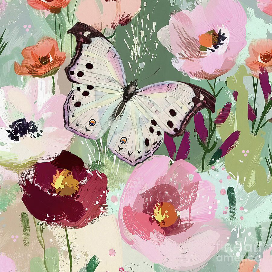 Pink Dreams And Butterfly Wings Painting by Tina LeCour Pink Dreams And Butterfly Wings Painting by Tina LeCour