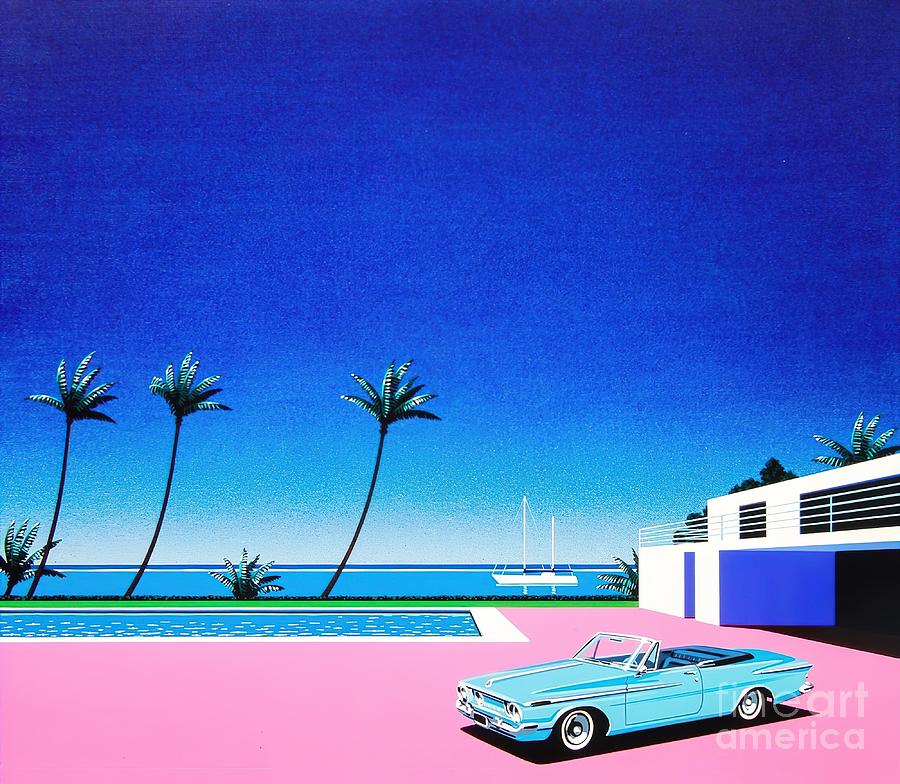 Pink Driveway By Hiroshi Nagai Painting by Kennedy Grace - Pixels