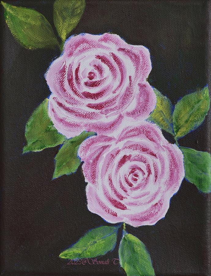 Rose Painting - Pink Duo by Sonali Gangane