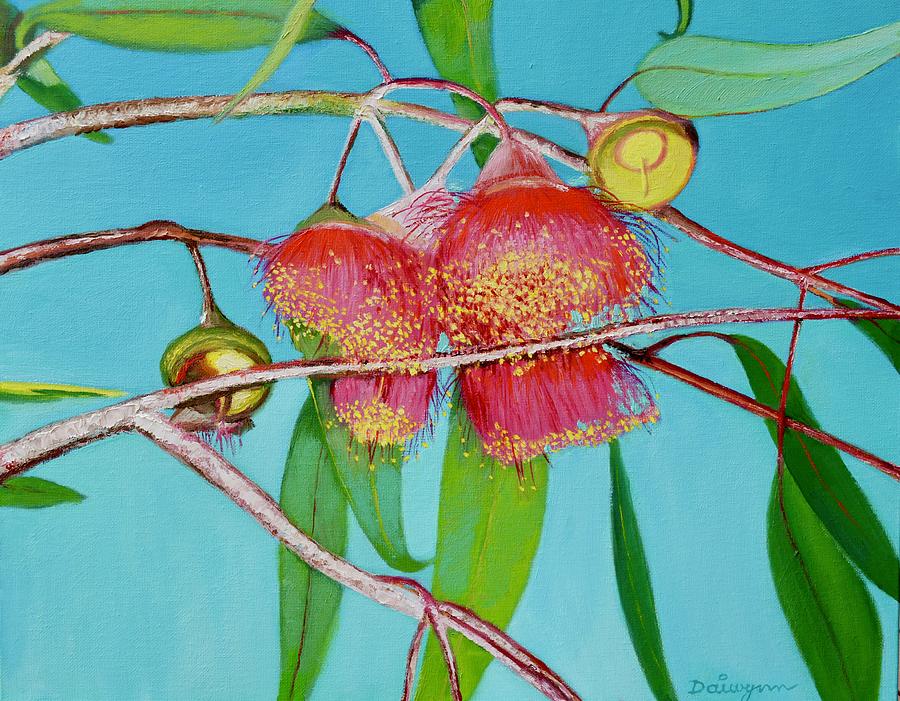 Pink Eucalyptus Blossoms Painting by Dai Wynn