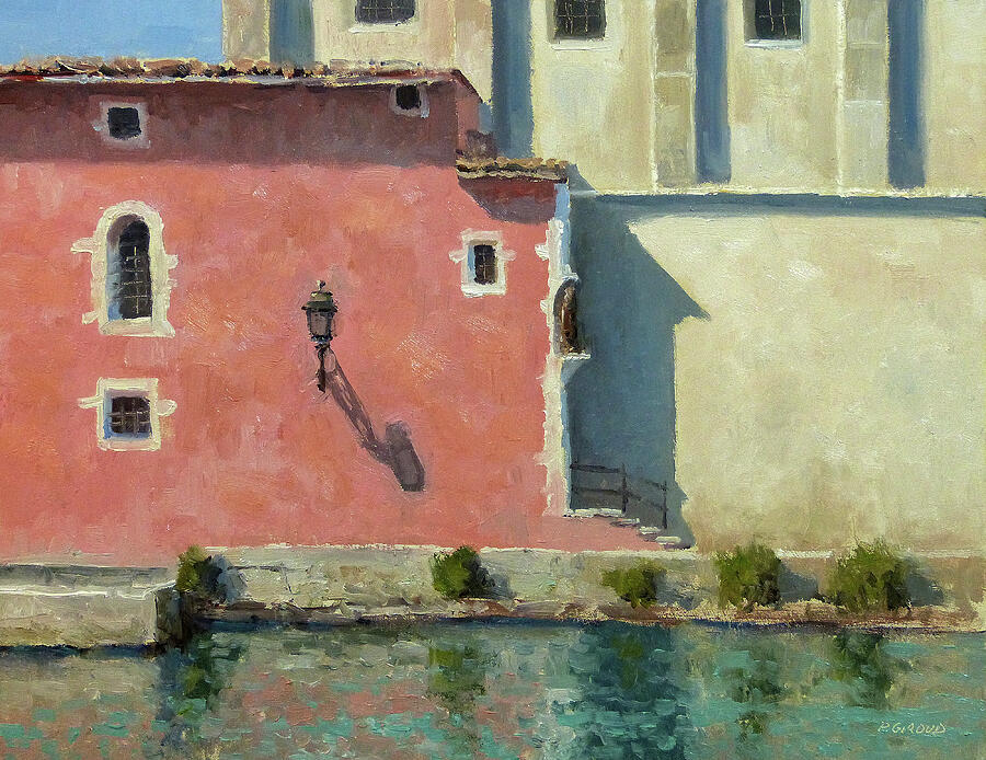 Architecture Painting - Pink Facade at Martigues by Pascal Giroud