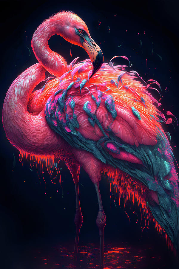 Pink Flamingo 5 Digital Art by Wes and Dotty Weber