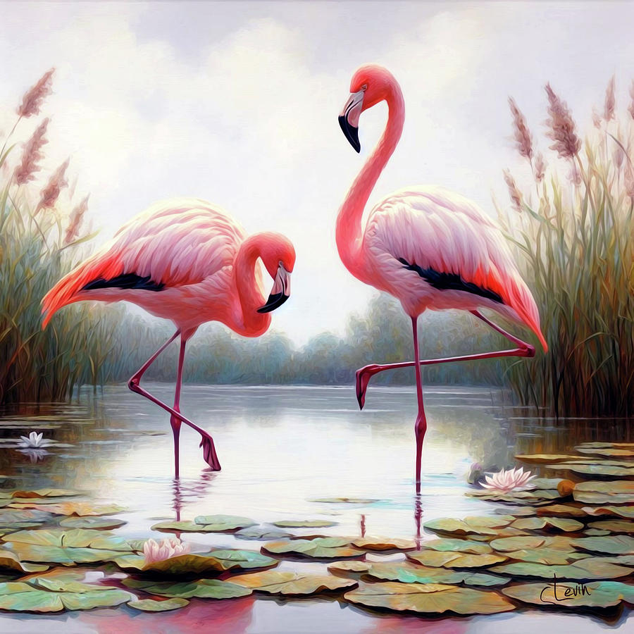 Pink Flamingo Bird Digital Art