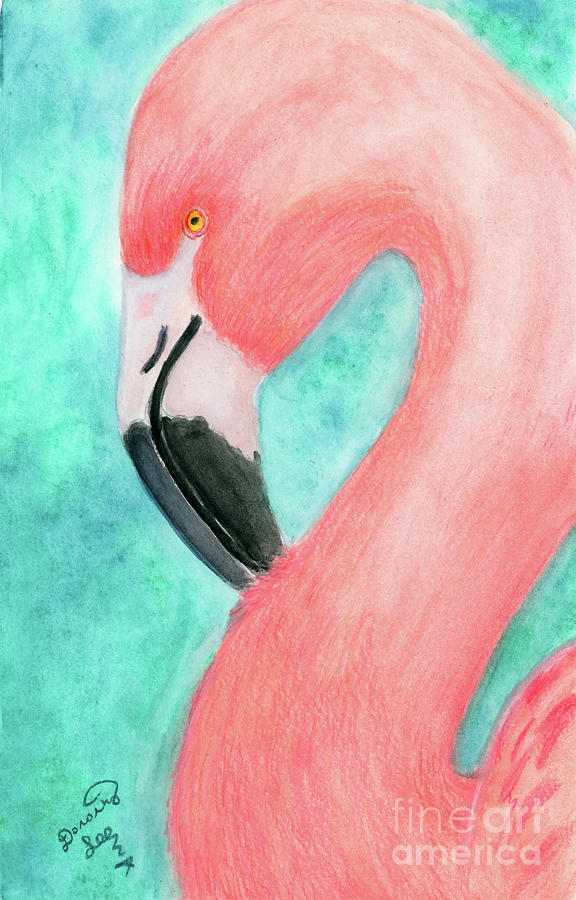 Pink Flamingo Painting by Dorothy Lee