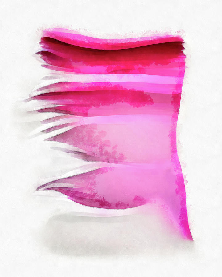 Pink Flamingo Feathers 02 Abstract Watercolor Painting by Matthias Hauser