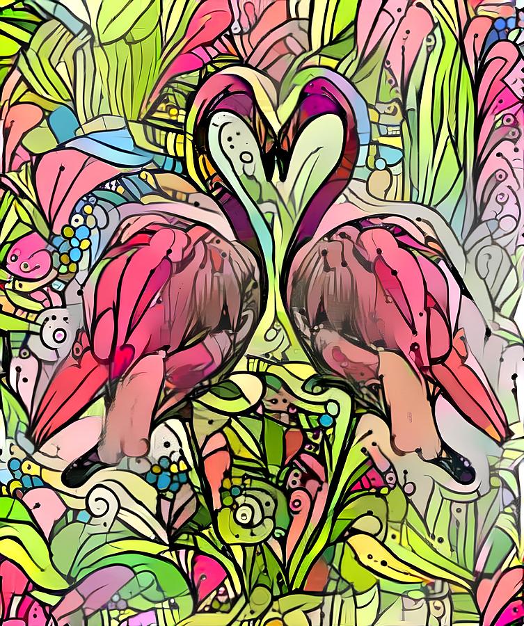 Pink Flamingo Digital Art by Mangos Art