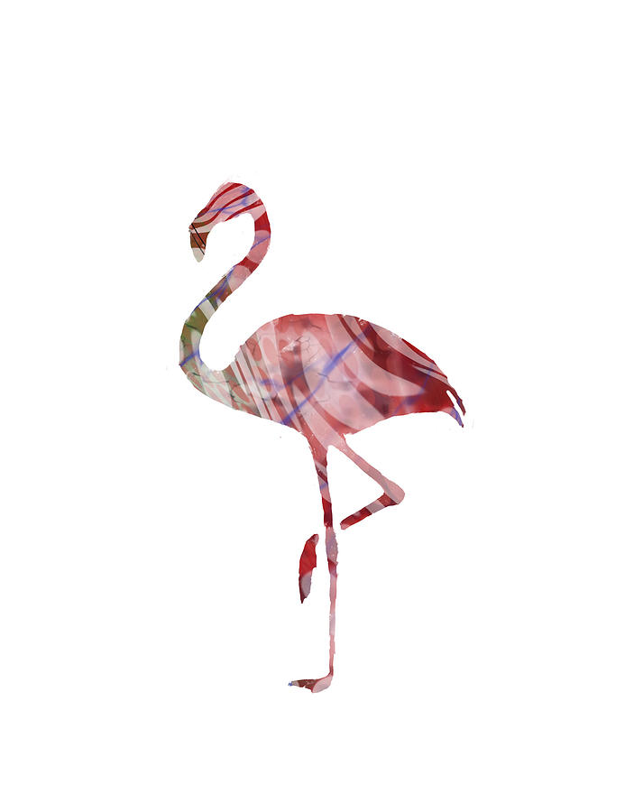 Pink Flamingo Silhouette  Mixed Media by Eileen Backman