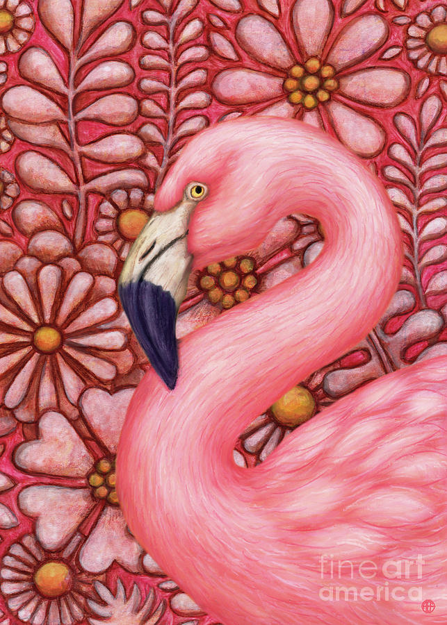 Pink Flamingo Tapestry Painting by Amy E Fraser