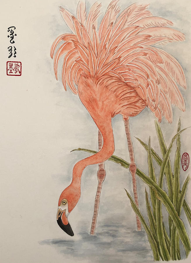 Flamingo Painting - Pink Flamingo by Terri Clermont