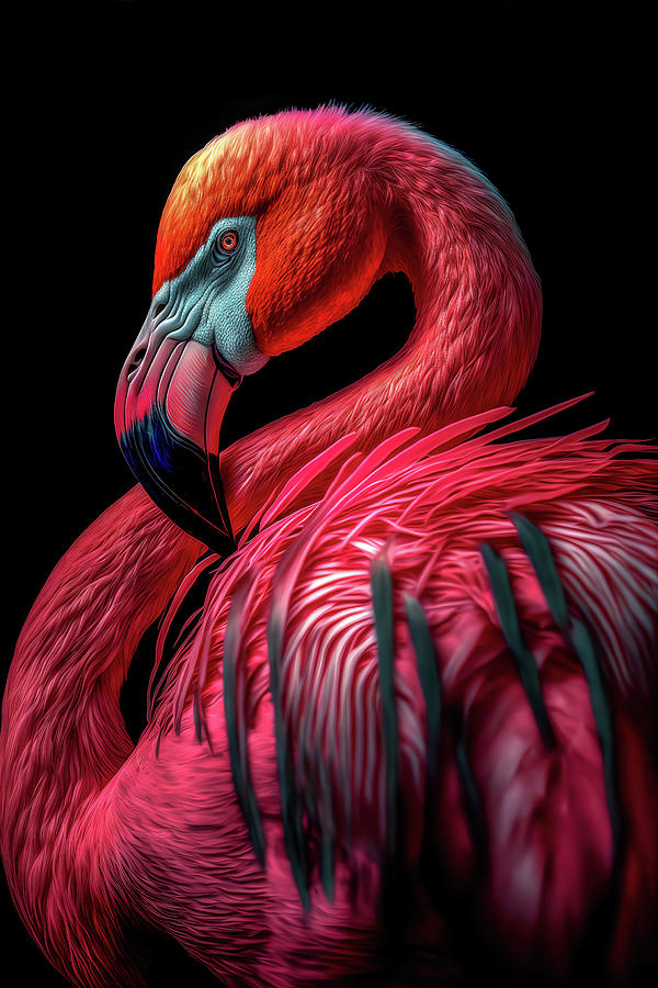 Pink Flamingo Digital Art by Wes and Dotty Weber
