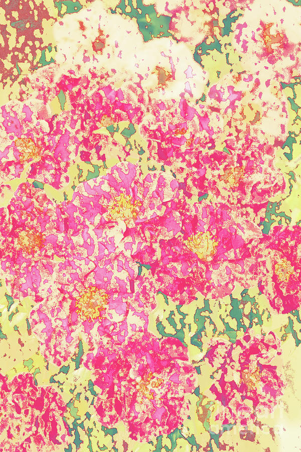 Abstract Mixed Media - Pink floral abstract by Gaspar Avila