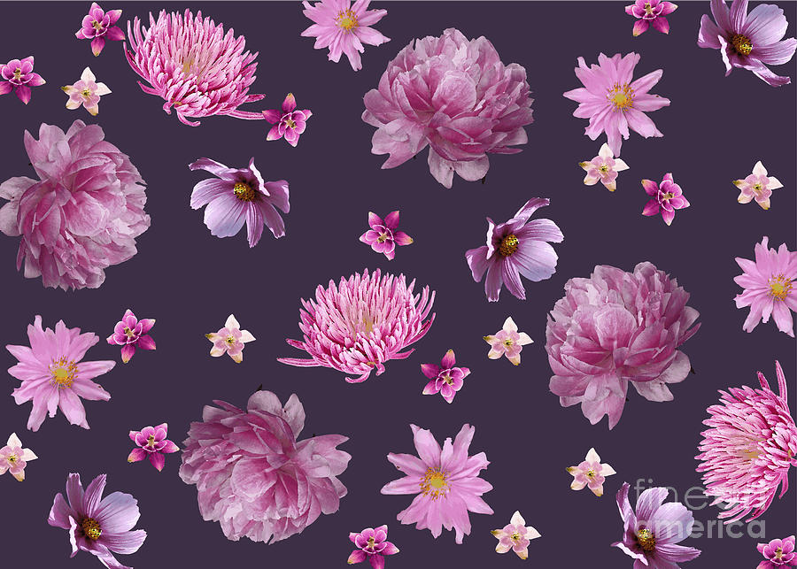 Pink Floral Digital Art by Jindra Noewi