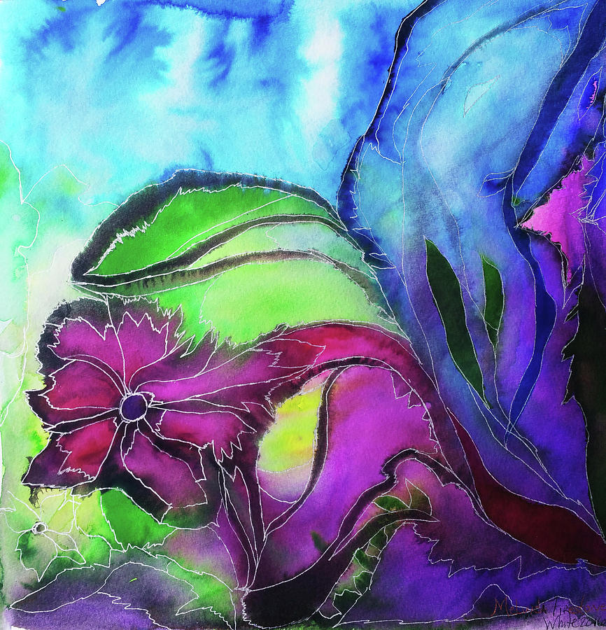 Pink Flower Painting by Melinda Firestone-White