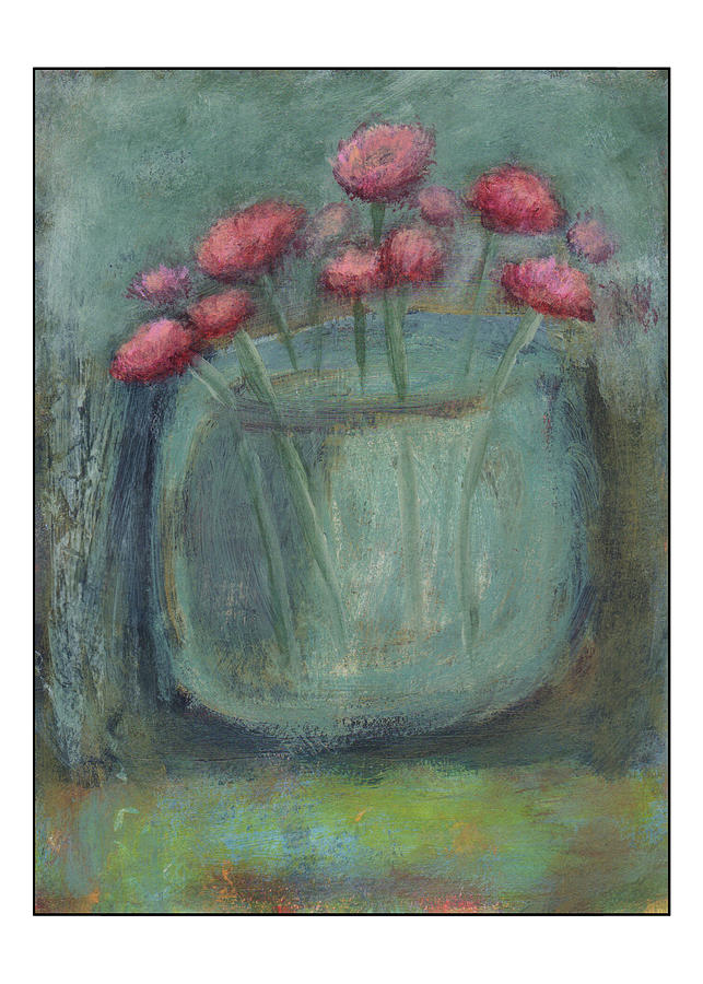 Pink Flowers in Blue Vase Photograph by Randi Kuhne
