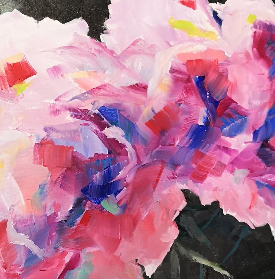 Pink Flowers Painting by Sheila Romard