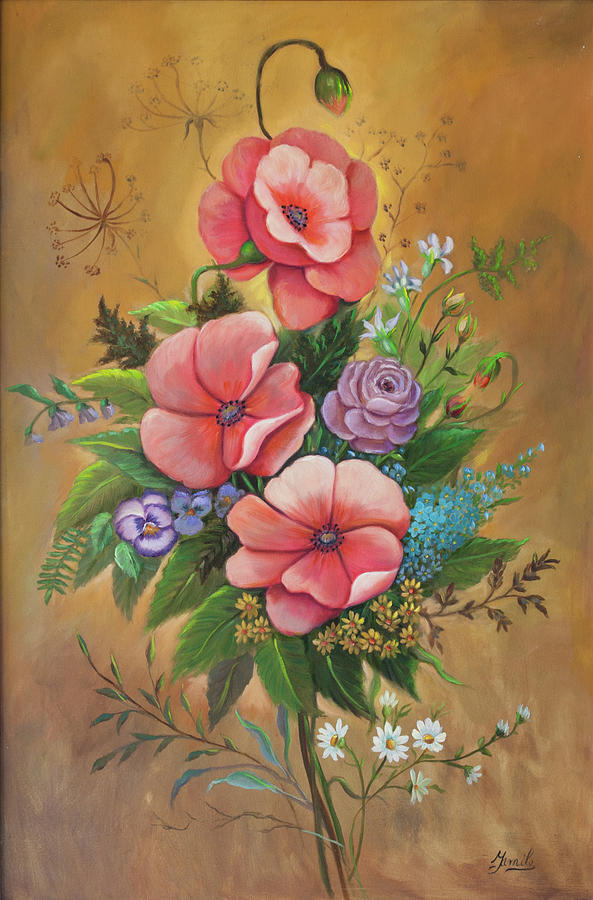 Pink Flowers Painting by Yamile Gaez | Fine Art America