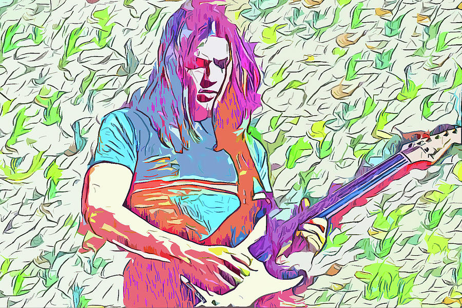 David Gilmour Digital Art - Pink Floyd David Gilmour Art Comfortably Numb by James West by The Rocker