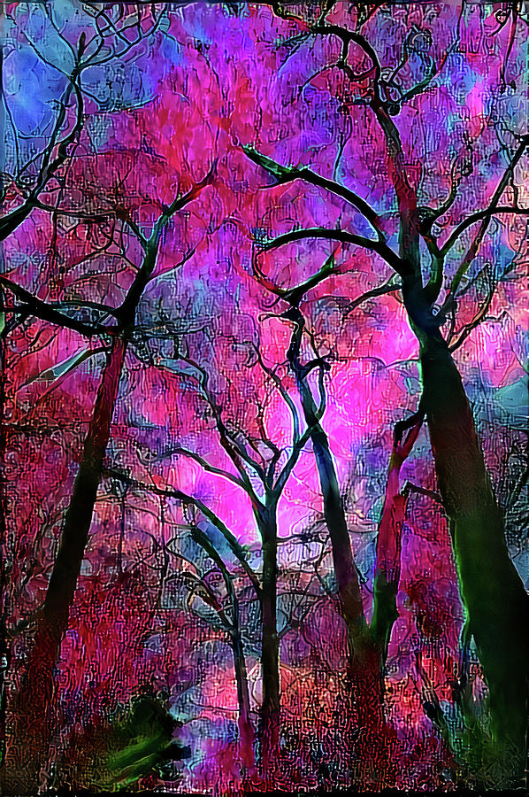 Pink Forest Art Print  Digital Art by Jacob Folger