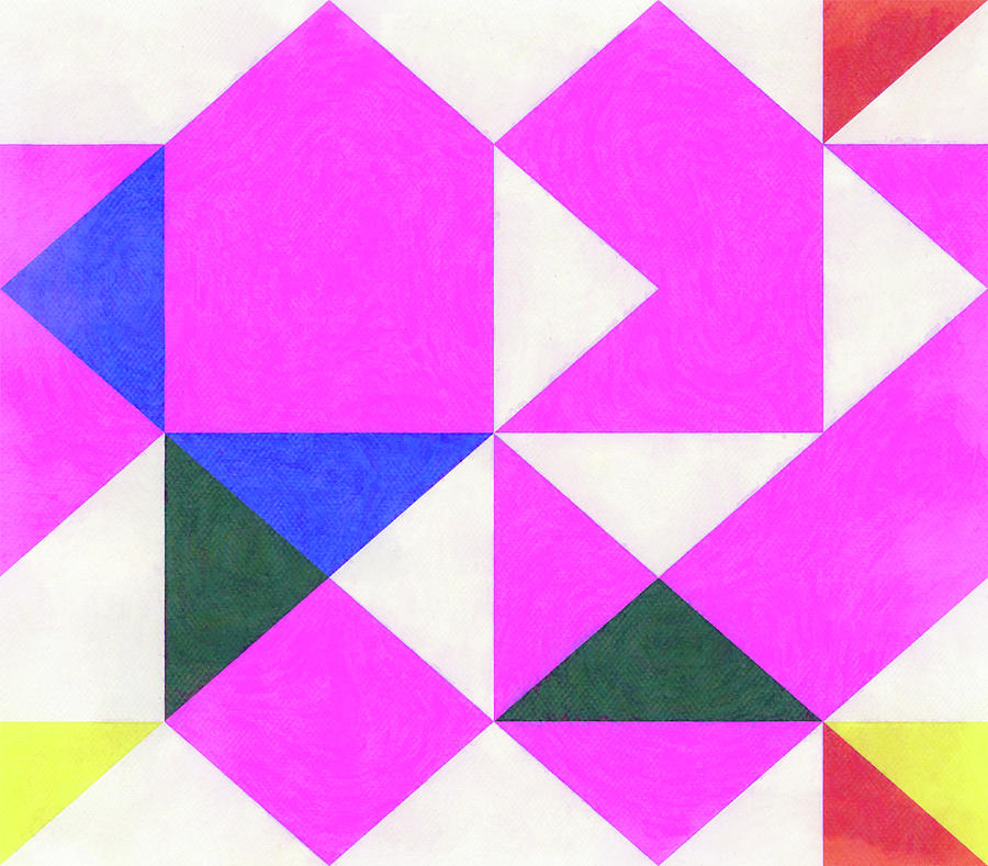 Pink Geometric Abstract Art Pattern Digital Art by Gaby Ethington