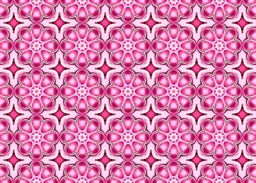 Pink Geometric Mandala Art Digital Art by Caterina Christakos